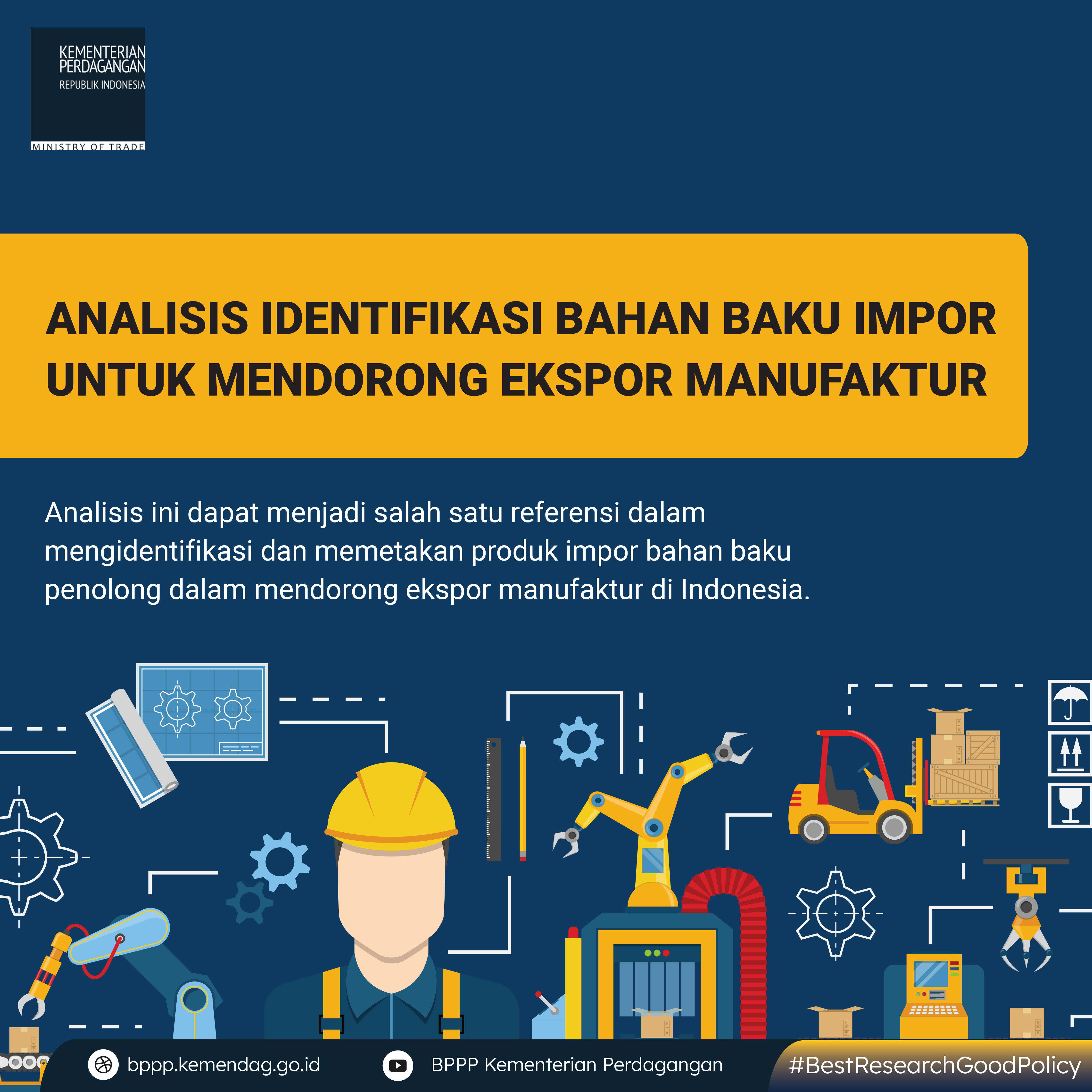 Cover Analisis Identifikasi Bahan Baku Impor Untuk Mendorong Ekspor Manufaktur